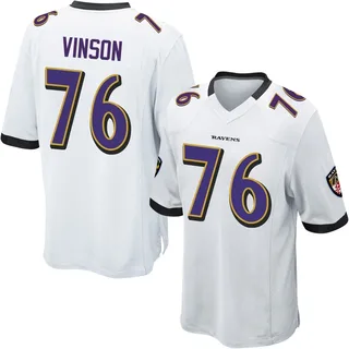 Carson Vinson Baltimore Ravens Men's Game Nike Jersey - White
