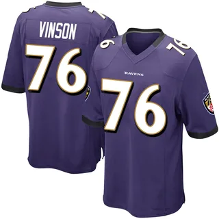 Carson Vinson Baltimore Ravens Men's Game Team Color Nike Jersey - Purple