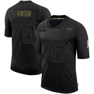 Carson Vinson Baltimore Ravens Men's Limited 2020 Salute To Service Nike Jersey - Black