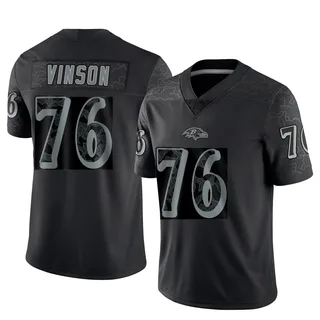 Carson Vinson Baltimore Ravens Men's Limited Reflective Nike Jersey - Black