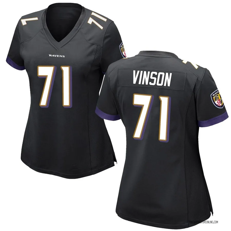 Carson Vinson Baltimore Ravens Women's Game Nike Jersey - Black