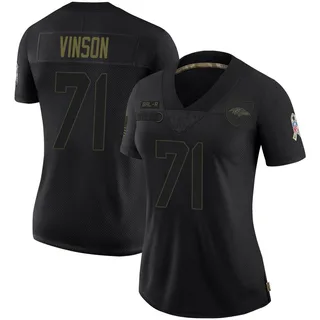 Carson Vinson Baltimore Ravens Women's Limited 2020 Salute To Service Nike Jersey - Black