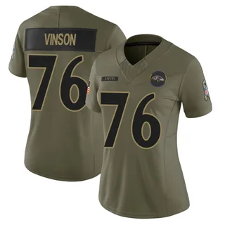 Carson Vinson Baltimore Ravens Women's Limited 2025 Salute to Service Nike Jersey - Olive