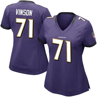 Carson Vinson Baltimore Ravens Women's Limited Team Color Vapor Untouchable Nike Jersey - Purple