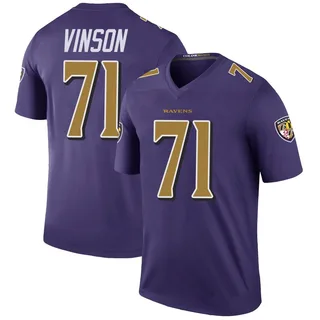 Carson Vinson Baltimore Ravens Youth Color Rush Legend Nike Jersey - Purple