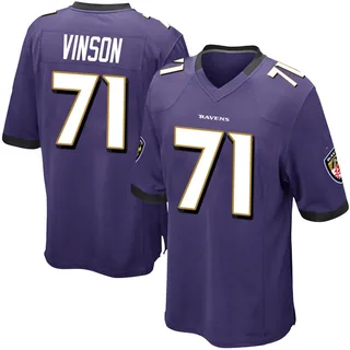 Carson Vinson Baltimore Ravens Youth Game Team Color Nike Jersey - Purple