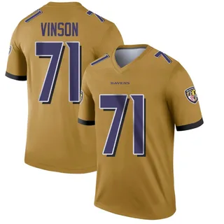 Carson Vinson Baltimore Ravens Youth Legend Inverted Nike Jersey - Gold