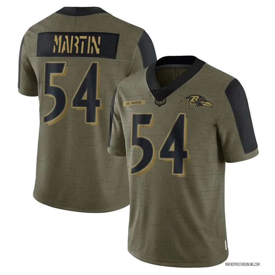 Chandler Martin Baltimore Ravens Youth Limited 2021 Salute To Service Nike Jersey - Olive