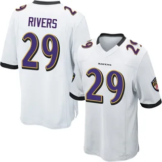 Chandler Rivers Baltimore Ravens Men's Game Nike Jersey - White