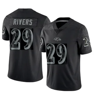 Chandler Rivers Baltimore Ravens Men's Limited Reflective Nike Jersey - Black