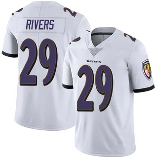Chandler Rivers Baltimore Ravens Men's Limited Vapor Untouchable Nike Jersey - White