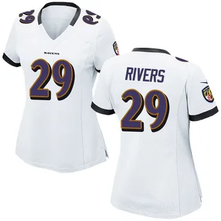 Chandler Rivers Baltimore Ravens Women's Game Nike Jersey - White