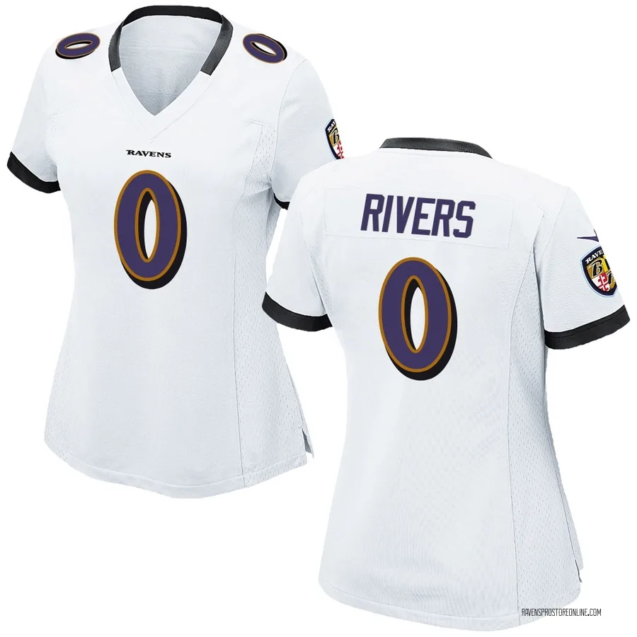Chandler Rivers Baltimore Ravens Women's Game Nike Jersey - White