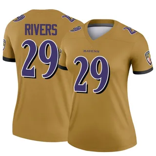 Chandler Rivers Baltimore Ravens Women's Legend Inverted Nike Jersey - Gold