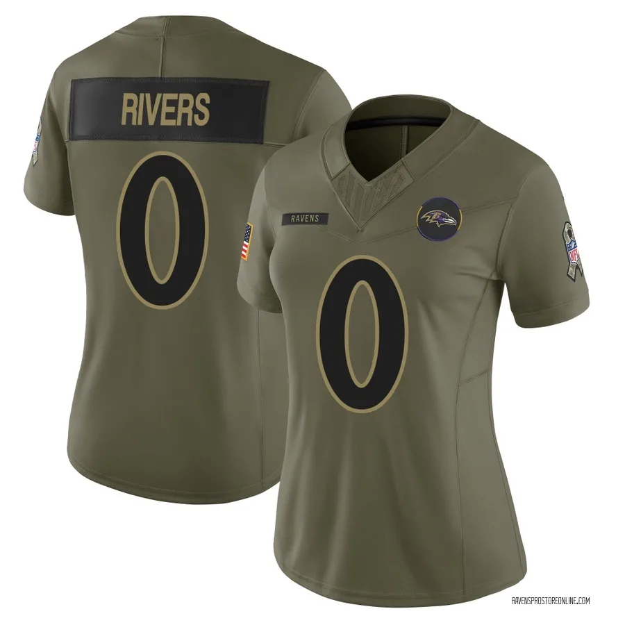 Chandler Rivers Baltimore Ravens Women's Limited 2025 Salute to Service Nike Jersey - Olive