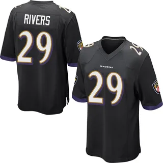 Chandler Rivers Baltimore Ravens Youth Game Nike Jersey - Black