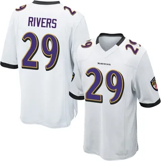 Chandler Rivers Baltimore Ravens Youth Game Nike Jersey - White