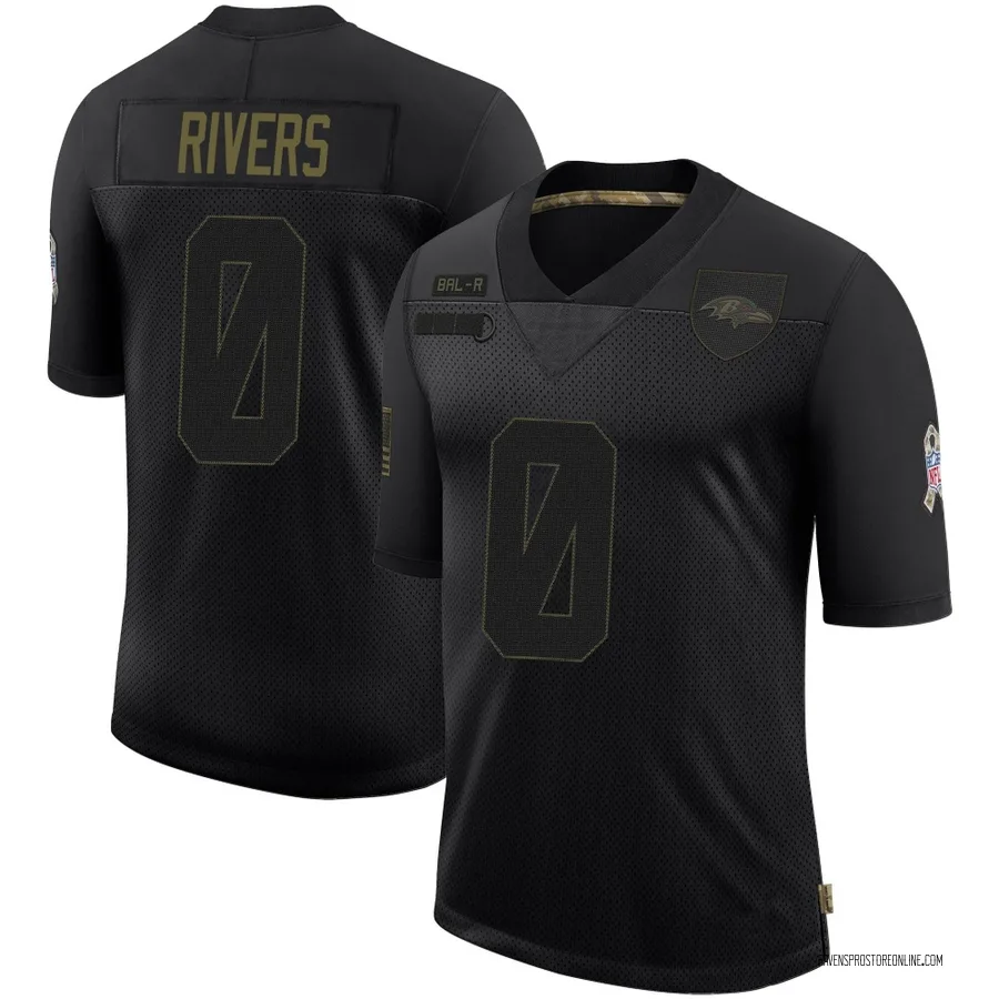 Chandler Rivers Baltimore Ravens Youth Limited 2020 Salute To Service Nike Jersey - Black