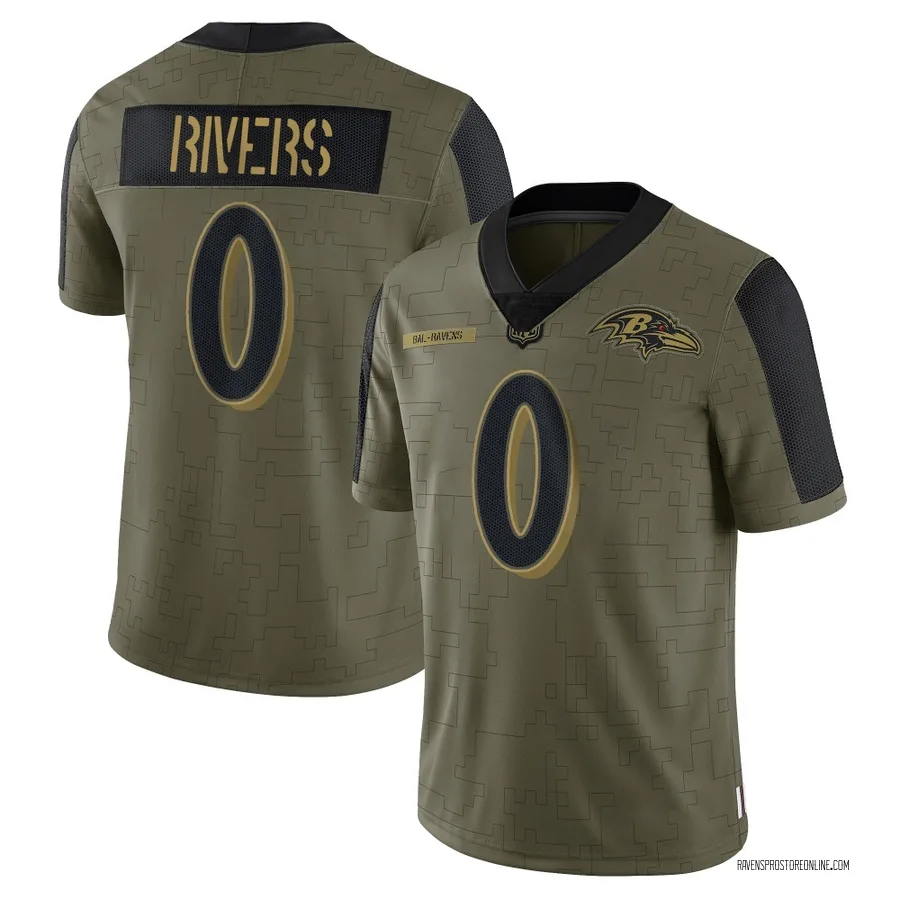 Chandler Rivers Baltimore Ravens Youth Limited 2021 Salute To Service Nike Jersey - Olive