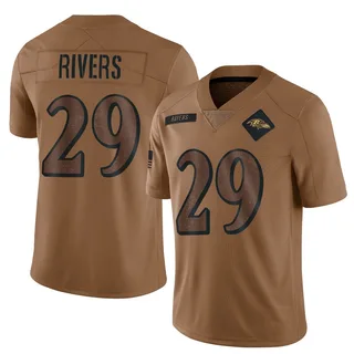 Chandler Rivers Baltimore Ravens Youth Limited 2023 Salute To Service Nike Jersey - Brown