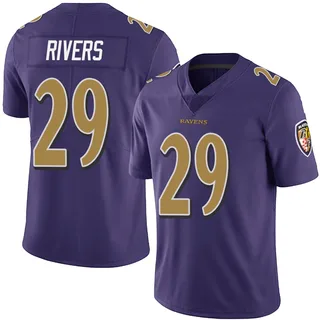 Chandler Rivers Baltimore Ravens Youth Limited Team Color Vapor Untouchable Nike Jersey - Purple