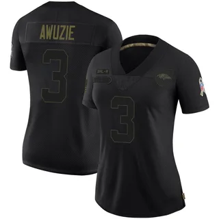 Chidobe Awuzie Baltimore Ravens Women's Limited 2020 Salute To Service Nike Jersey - Black