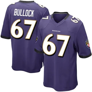 Corey Bullock Baltimore Ravens Youth Game Team Color Nike Jersey - Purple