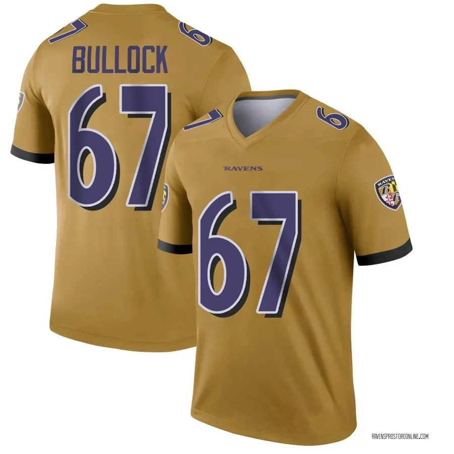 Corey Bullock Baltimore Ravens Youth Legend Inverted Nike Jersey - Gold