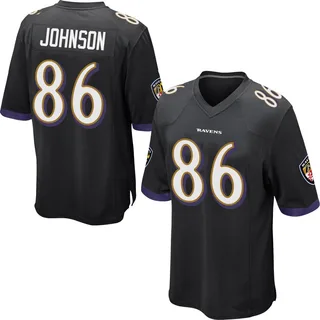 Cornelius Johnson Baltimore Ravens Men's Game Nike Jersey - Black