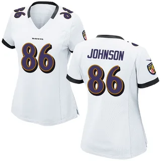Cornelius Johnson Baltimore Ravens Women's Game Nike Jersey - White