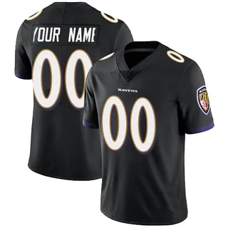 Custom Baltimore Ravens Men's Limited Custom Alternate Vapor Untouchable Nike Jersey - Black