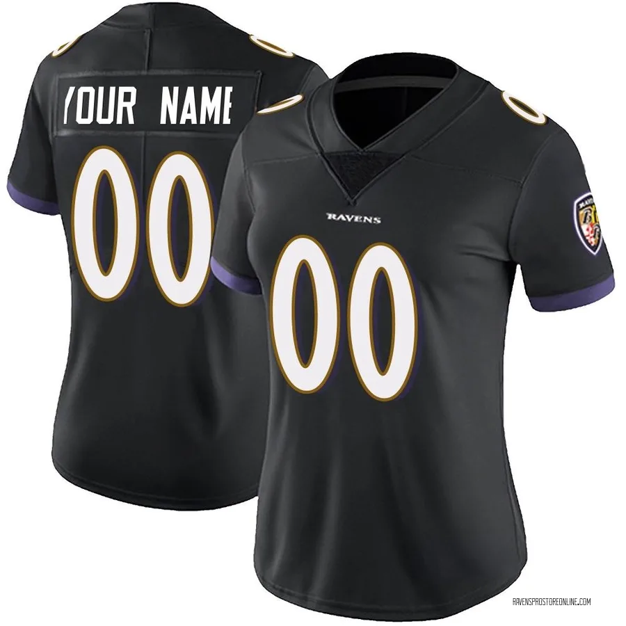 Custom Baltimore Ravens Women's Limited Custom Alternate Vapor Untouchable Nike Jersey - Black