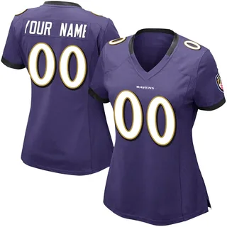 Custom Baltimore Ravens Women's Limited Custom Team Color Vapor Untouchable Nike Jersey - Purple
