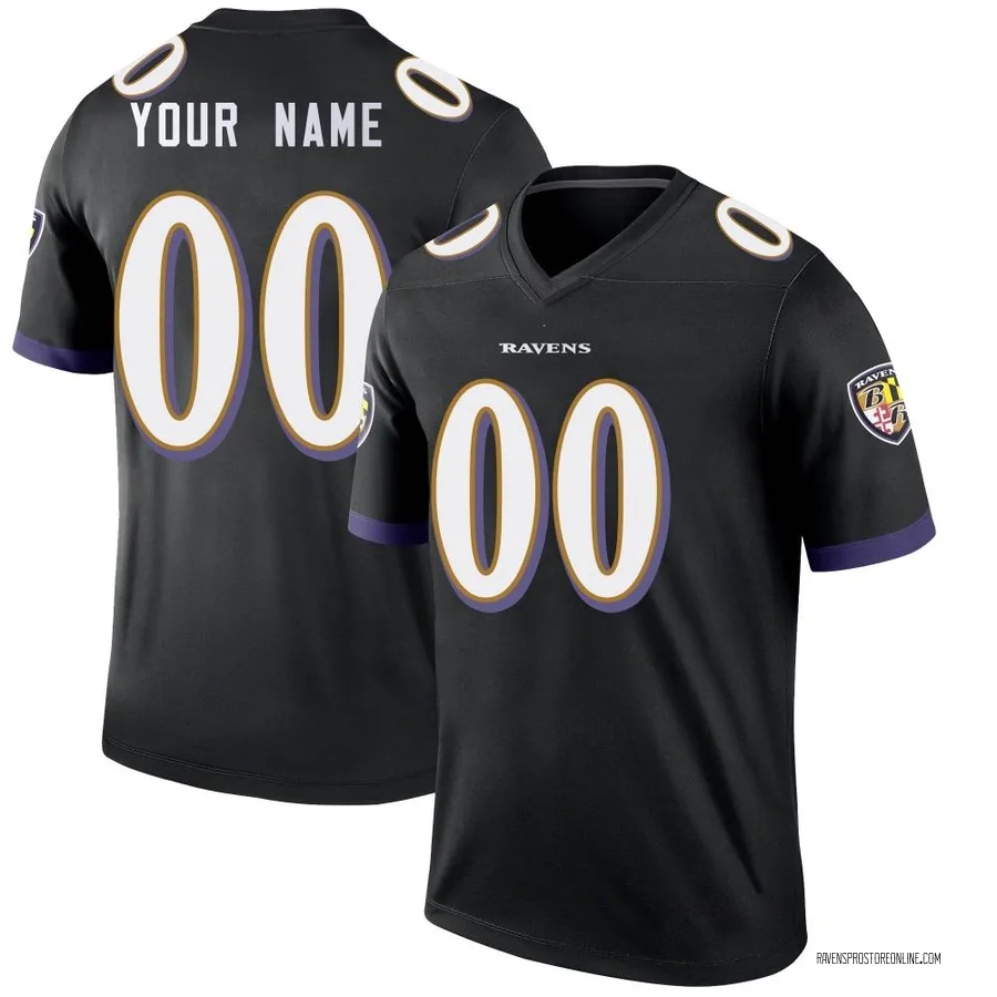 Custom Baltimore Ravens Youth Legend Custom Nike Jersey - Black