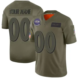 Custom Baltimore Ravens Youth Limited Custom 2019 Salute to Service Jersey - Camo