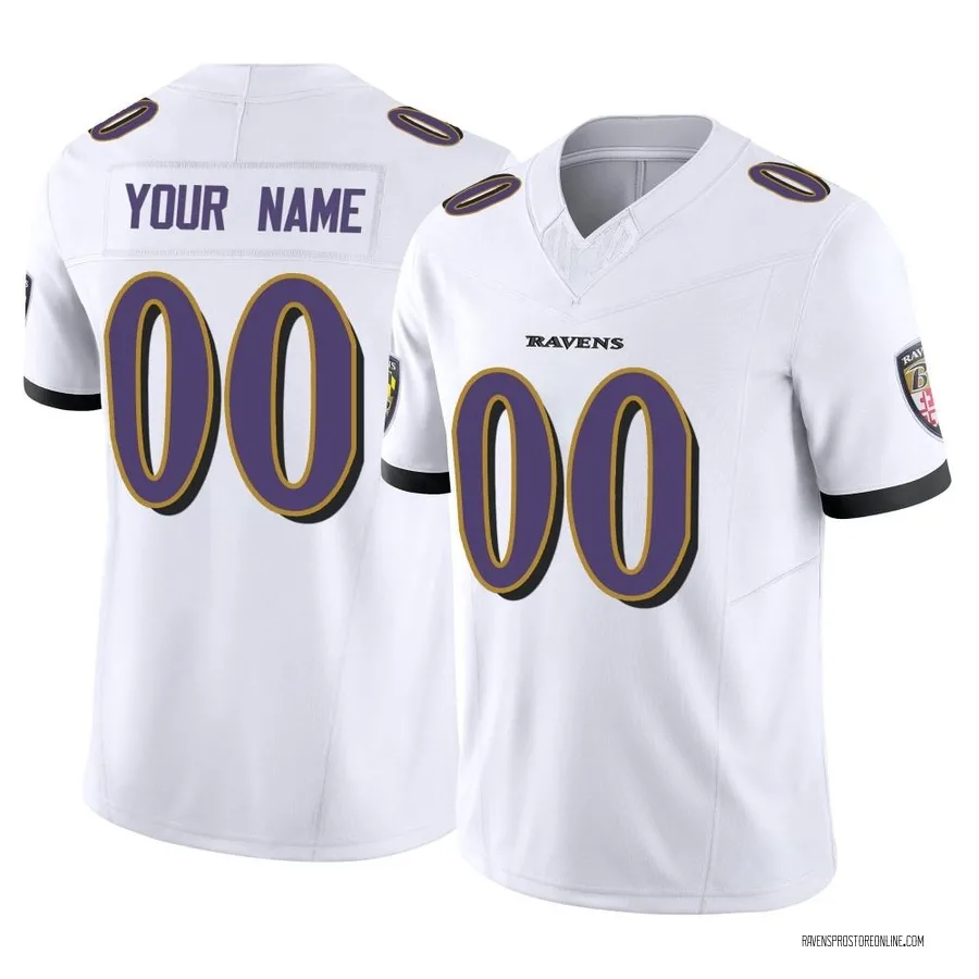 Custom Baltimore Ravens Youth Limited Custom Vapor F.U.S.E. Nike Jersey - White