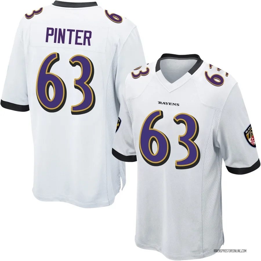 Danny Pinter Baltimore Ravens Men's Game Nike Jersey - White