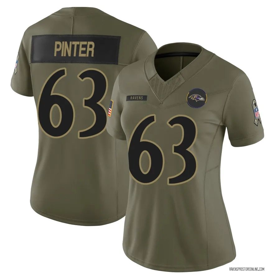 Danny Pinter Baltimore Ravens Women's Limited 2025 Salute to Service Nike Jersey - Olive