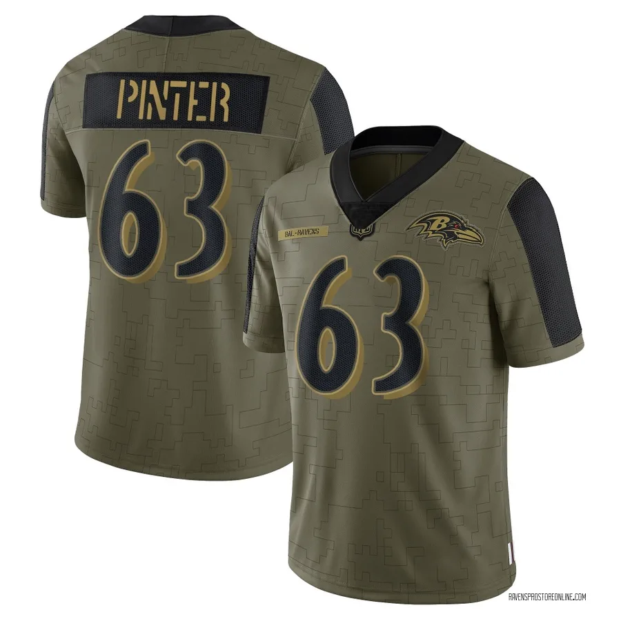 Danny Pinter Baltimore Ravens Youth Limited 2021 Salute To Service Nike Jersey - Olive