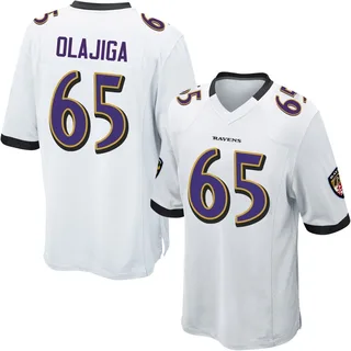David Olajiga Baltimore Ravens Men's Game Nike Jersey - White