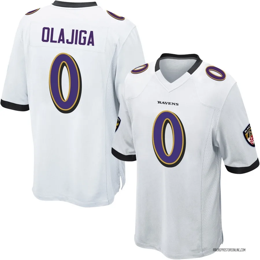 David Olajiga Baltimore Ravens Men's Game Nike Jersey - White