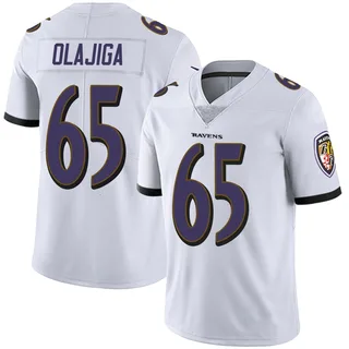 David Olajiga Baltimore Ravens Men's Limited Vapor Untouchable Nike Jersey - White