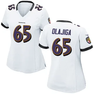 David Olajiga Baltimore Ravens Women's Game Nike Jersey - White