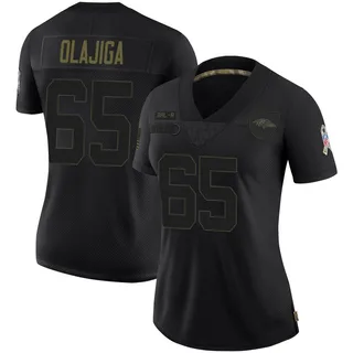 David Olajiga Baltimore Ravens Women's Limited 2020 Salute To Service Nike Jersey - Black
