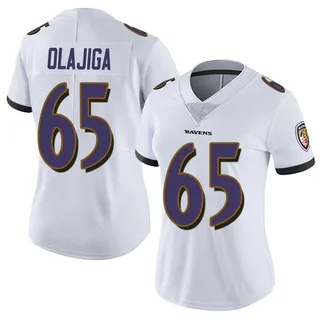 David Olajiga Baltimore Ravens Women's Limited Vapor Untouchable Nike Jersey - White