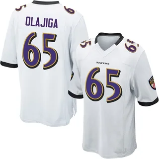 David Olajiga Baltimore Ravens Youth Game Nike Jersey - White