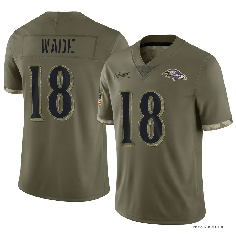 Dayton Wade Baltimore Ravens Youth Limited 2022 Salute To Service Nike Jersey - Olive