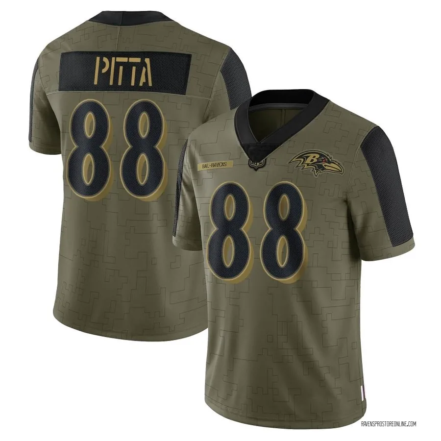 Dennis Pitta Baltimore Ravens Youth Limited 2021 Salute To Service Nike Jersey - Olive