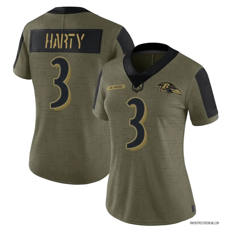 Deonte Harty Baltimore Ravens Women's Limited 2021 Salute To Service Nike Jersey - Olive