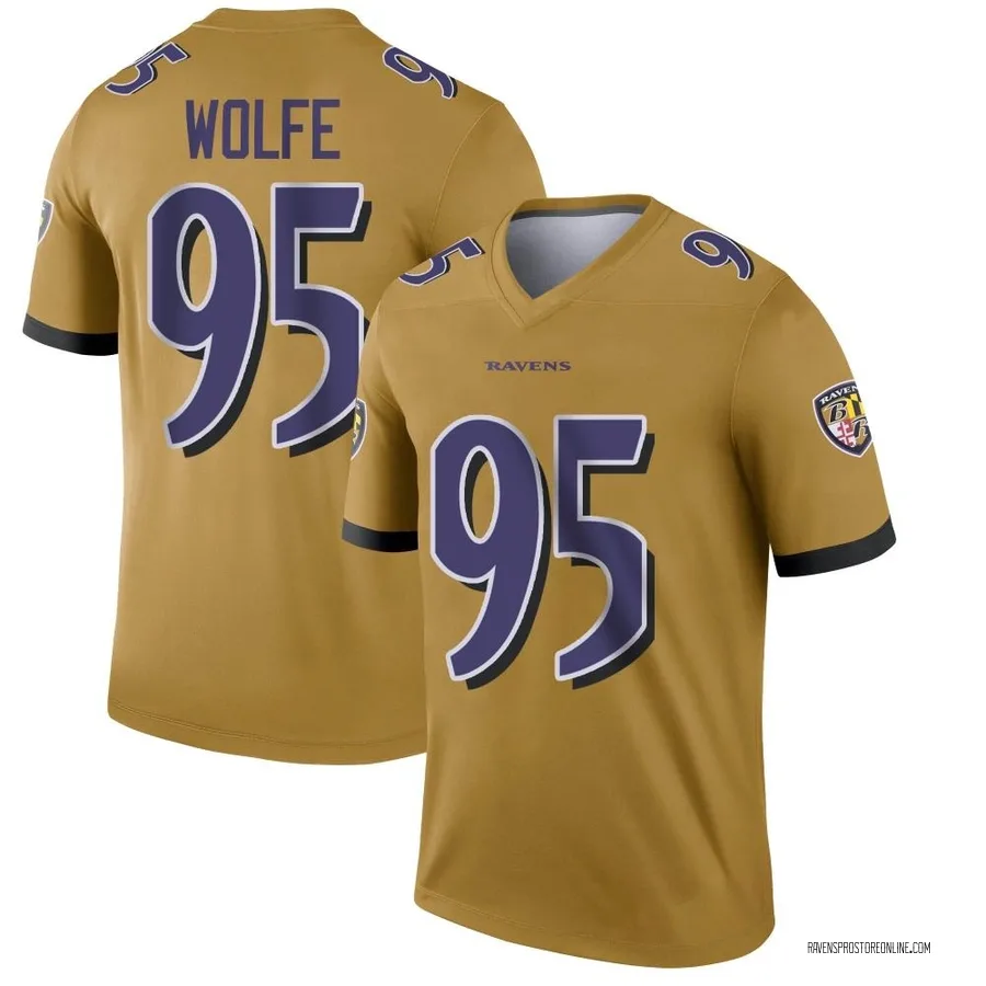 Derek Wolfe Baltimore Ravens Men's Legend Inverted Nike Jersey - Gold
